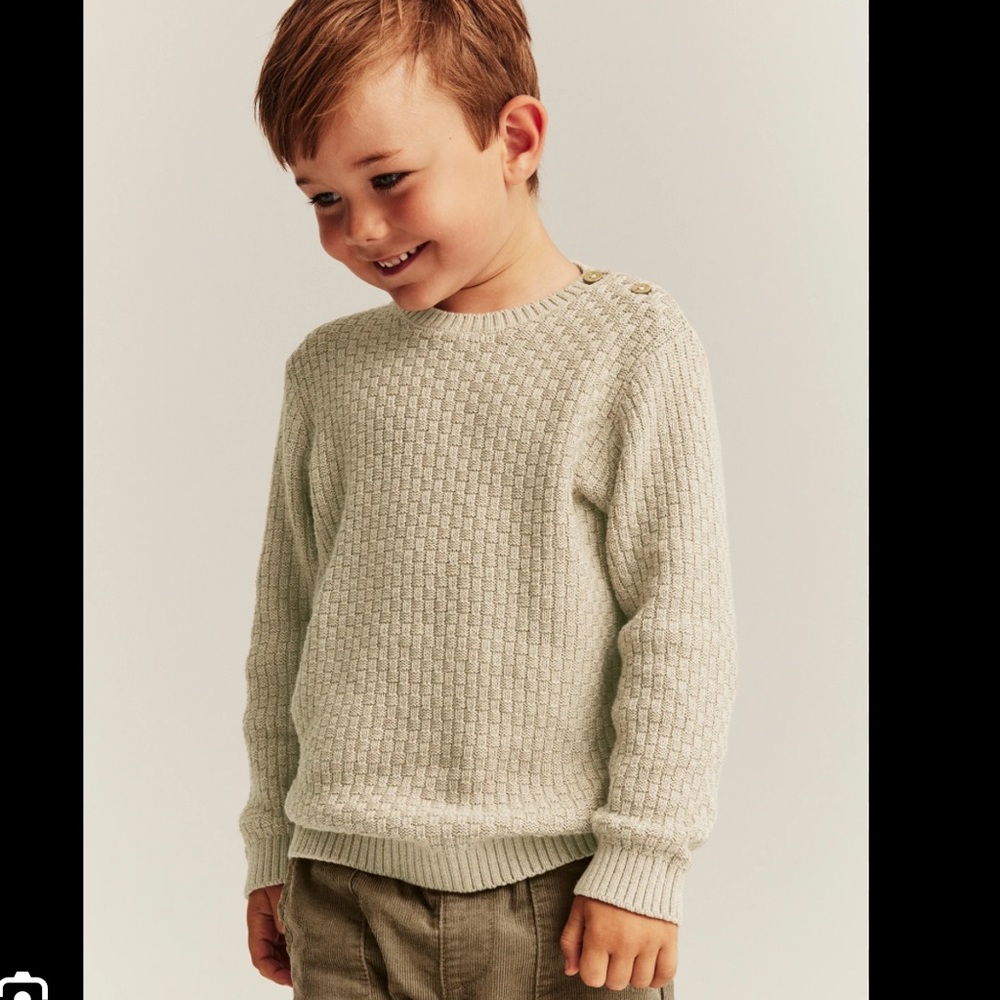 Newbie Knit Beige Sweater Organic Cotton